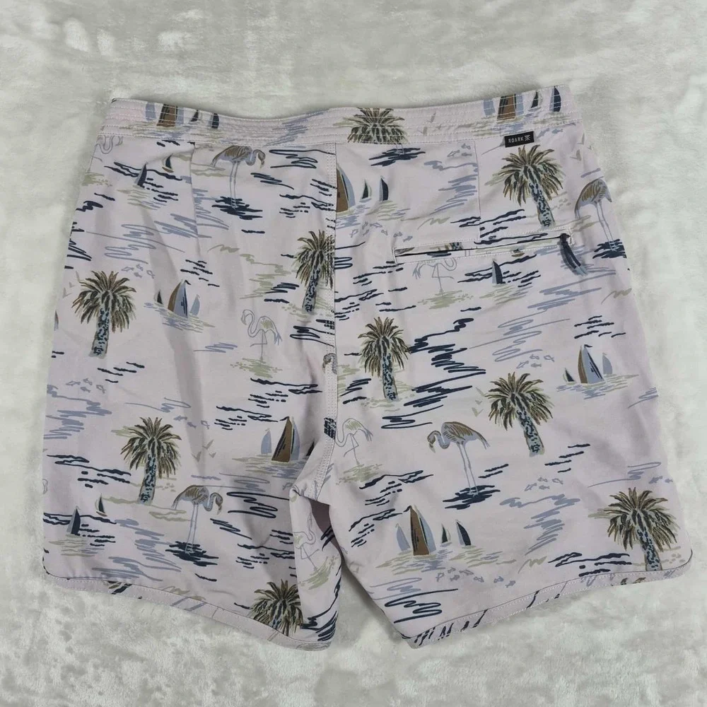 Roark Chiller Board Shorts Men's 31 Beach Pool Flamingo Sailboats Casual NWOT - Picture 5 of 8